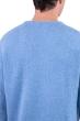 Cashmere kaschmir pullover herren v ausschnitt atman azurblau meliert l