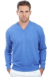 Cashmere kaschmir pullover herren v ausschnitt gaspard blau meliert xl