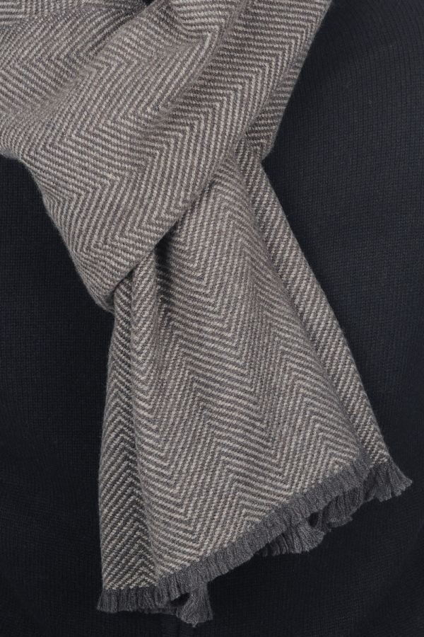 Cashmere accessoires neu orage anthrazit graubraun meliert 200 x 35 cm