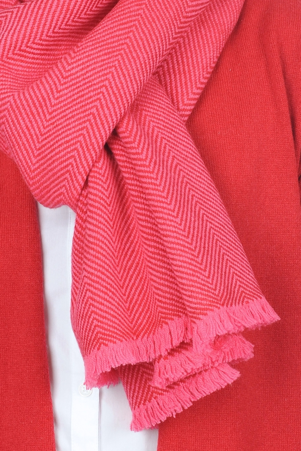 Cashmere accessoires neu orage rose shocking samtrot 200 x 35 cm