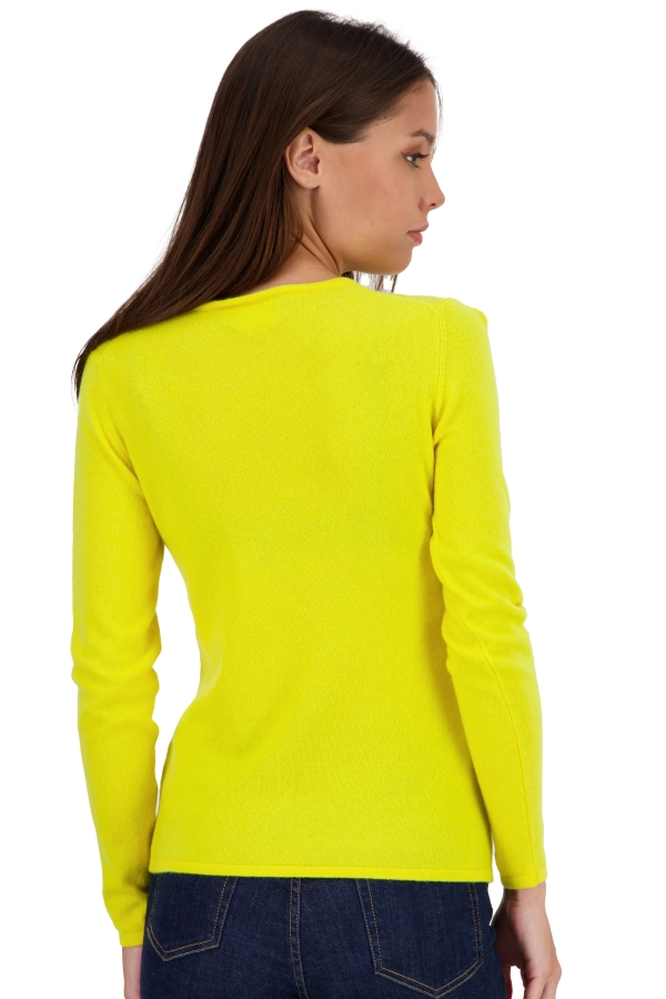 Cashmere kaschmir pullover damen rundhalsausschnitt line jaune citric l