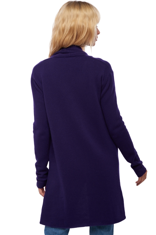 Cashmere kaschmir pullover damen strickjacken cardigan perla deep purple 2xl