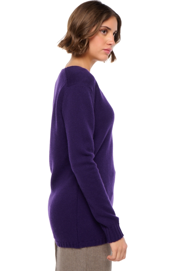 Cashmere kaschmir pullover damen v ausschnitt vanessa deep purple 3xl