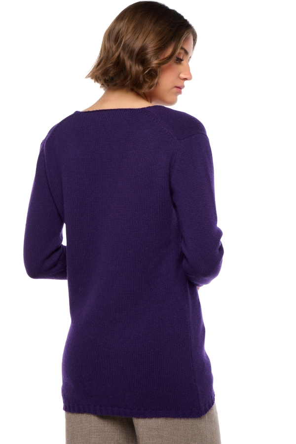 Cashmere kaschmir pullover damen v ausschnitt vanessa deep purple 3xl