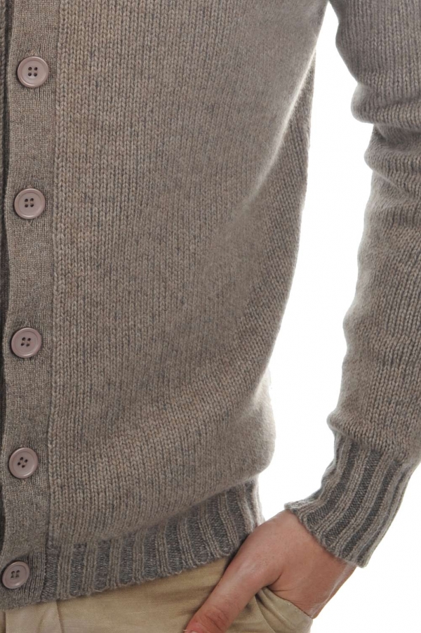 Cashmere kaschmir pullover herren strickjacke pullunder jo natural brown graubraun meliert m