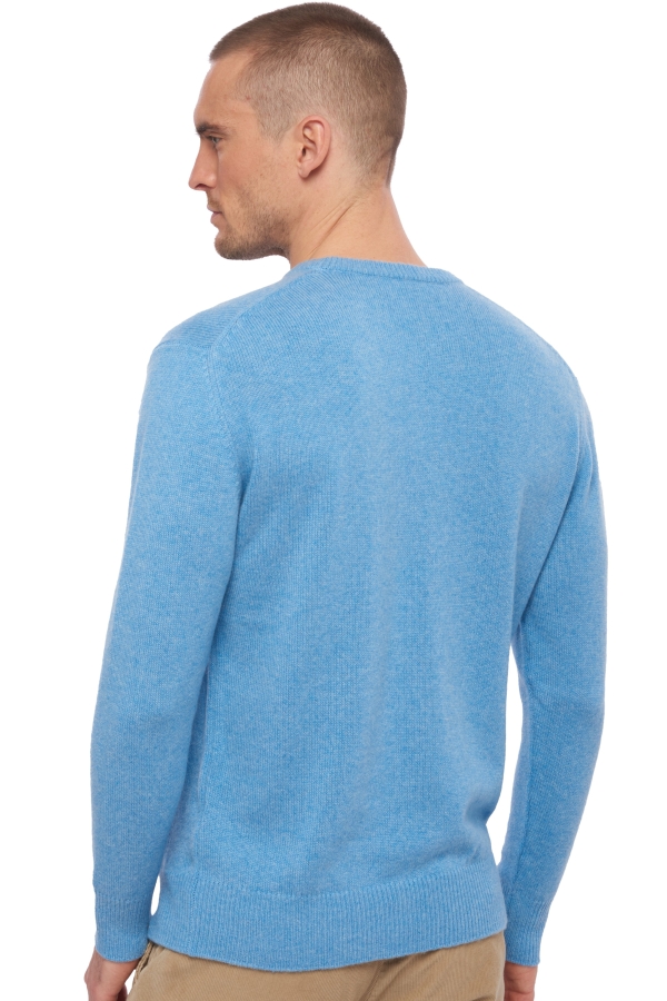 Cashmere kaschmir pullover herren v ausschnitt hippolyte 4f azurblau meliert s