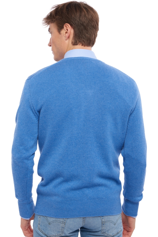 Cashmere kaschmir pullover herren v ausschnitt hippolyte 4f blau meliert 4xl