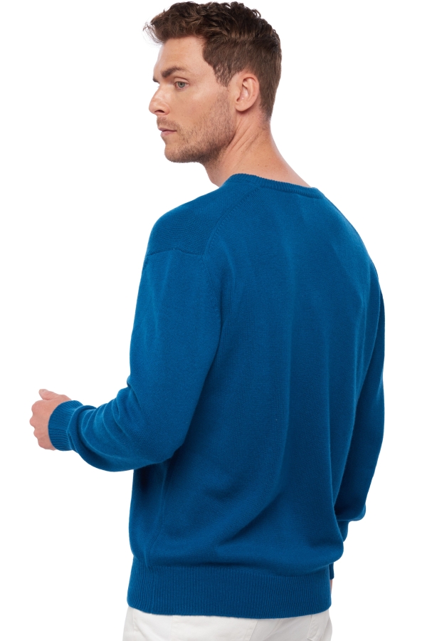 Cashmere kaschmir pullover herren v ausschnitt hippolyte 4f entenblau xs