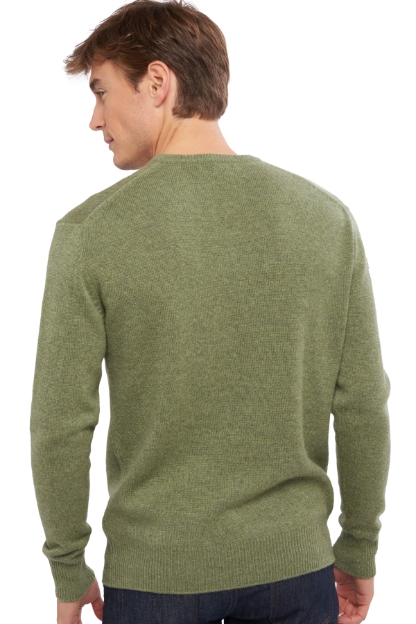 Cashmere kaschmir pullover herren v ausschnitt hippolyte 4f grun meliert s