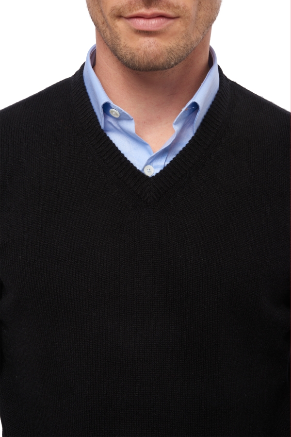 Cashmere kaschmir pullover herren v ausschnitt hippolyte 4f schwarz 4xl