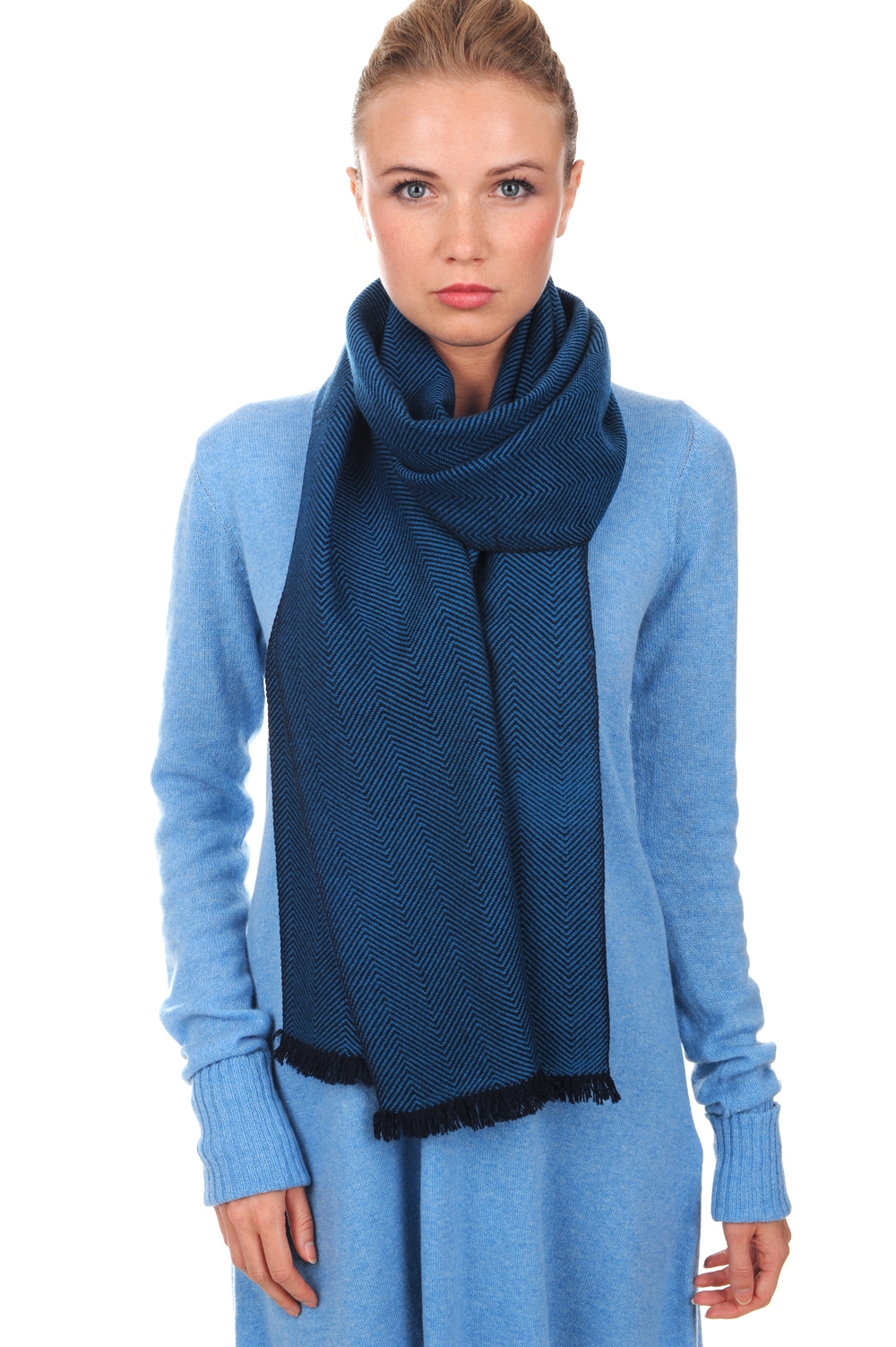 Cashmere accessoires neu orage blau 200 x 35 cm