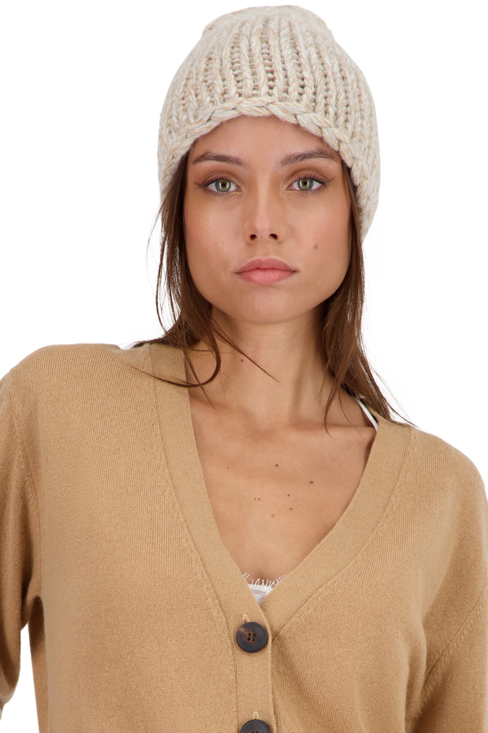 Cashmere accessoires neu tchoopy natural brown natural ecru ciel 26 x 23 cm