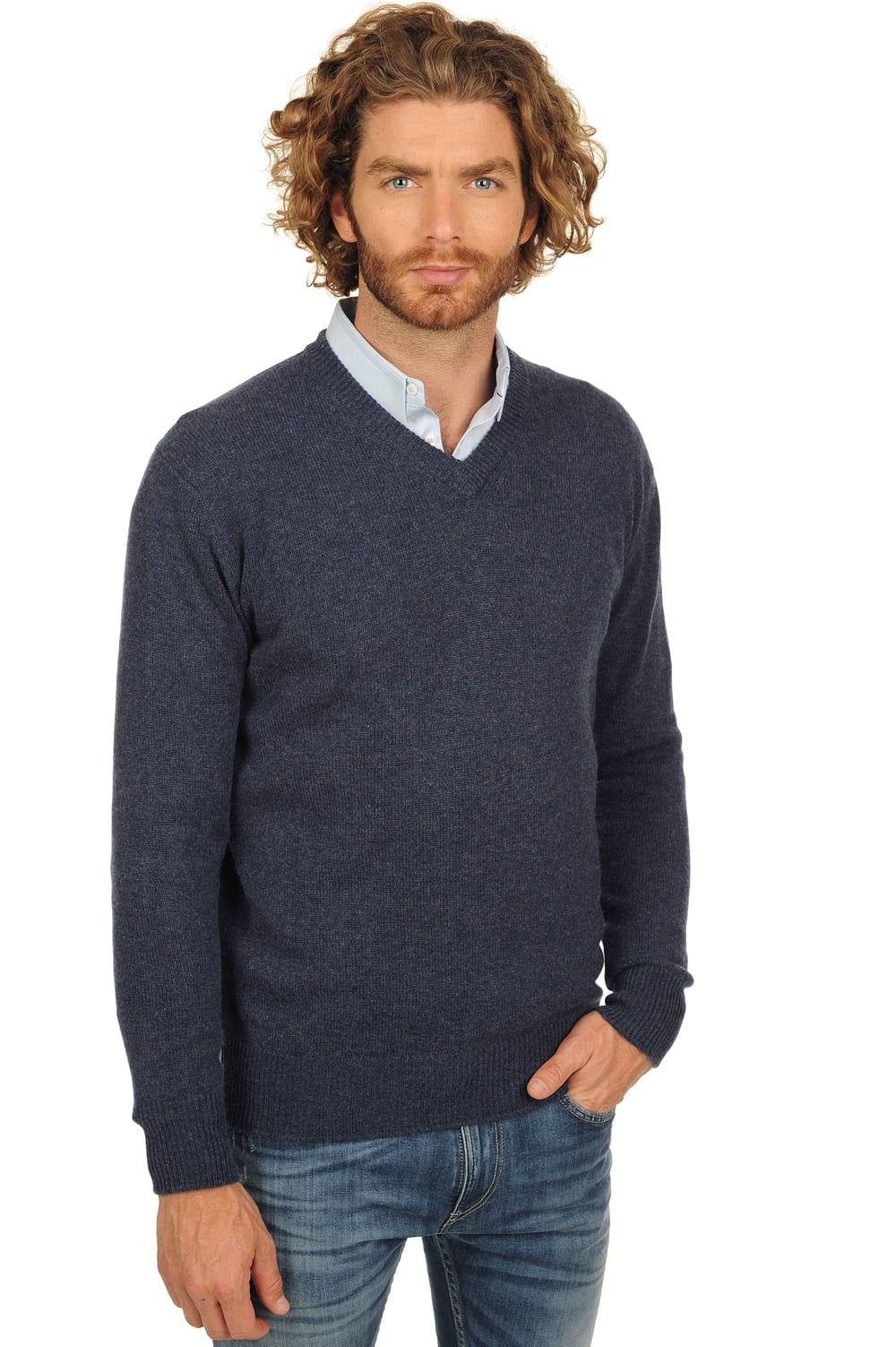 Cashmere kaschmir pullover herren v ausschnitt hippolyte 4f indigo 4xl
