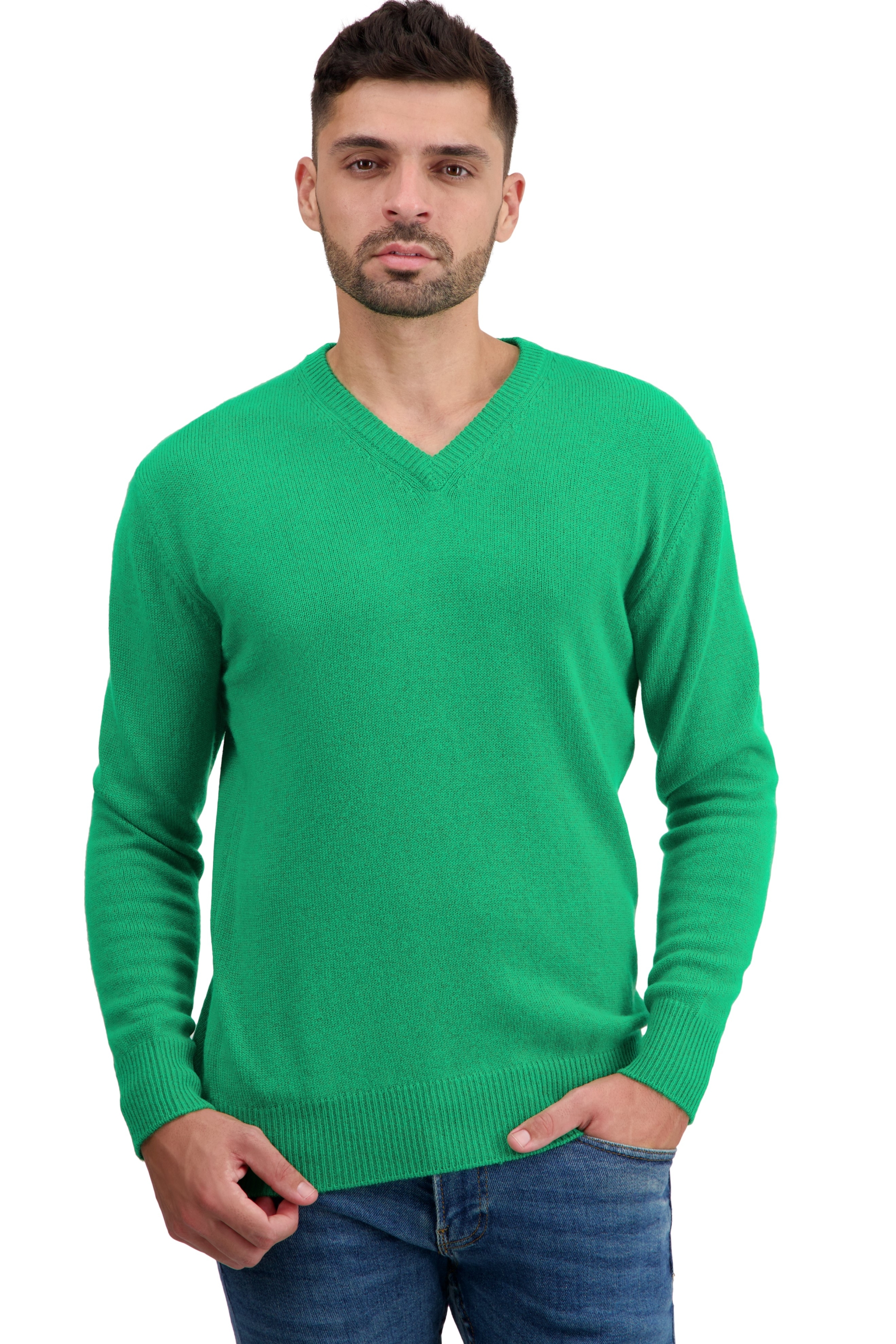 Cashmere kaschmir pullover herren v ausschnitt hippolyte 4f new green m