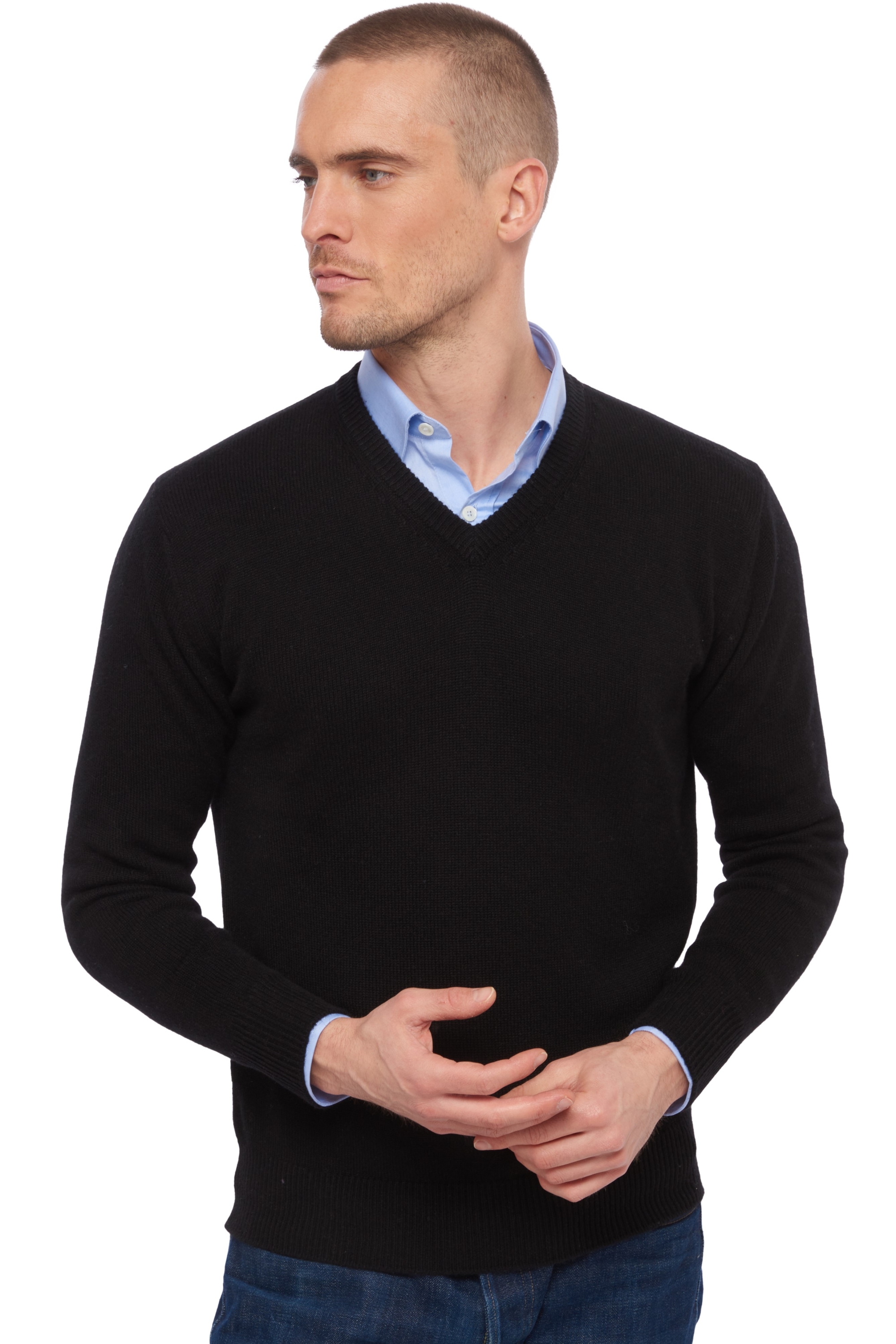 Cashmere kaschmir pullover herren v ausschnitt hippolyte 4f schwarz 2xl