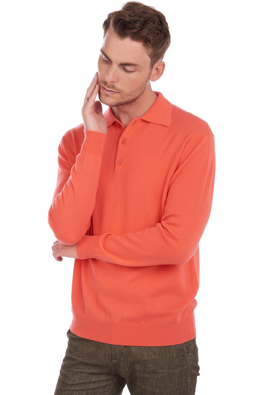 Alexandre aus Kaschmir für Herren - leuchtendes Koralle - Mahogany