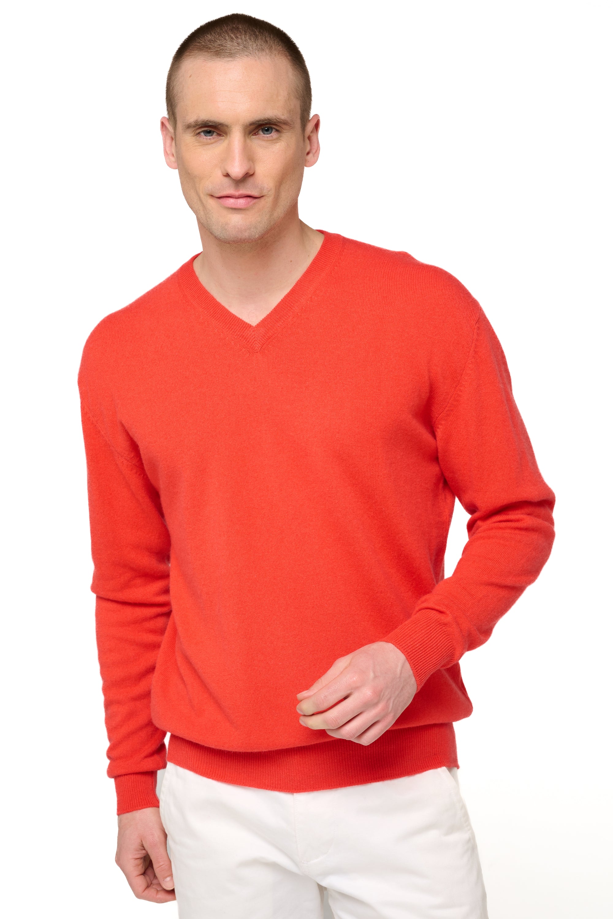 Gaspard aus Kaschmir für Herren - leuchtendes Koralle - Mahogany