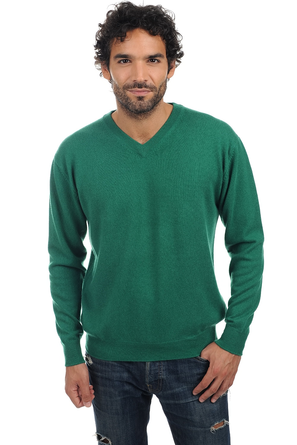 Gaspard Kaschmirpullover Herren - Englischgrün - Mahogany