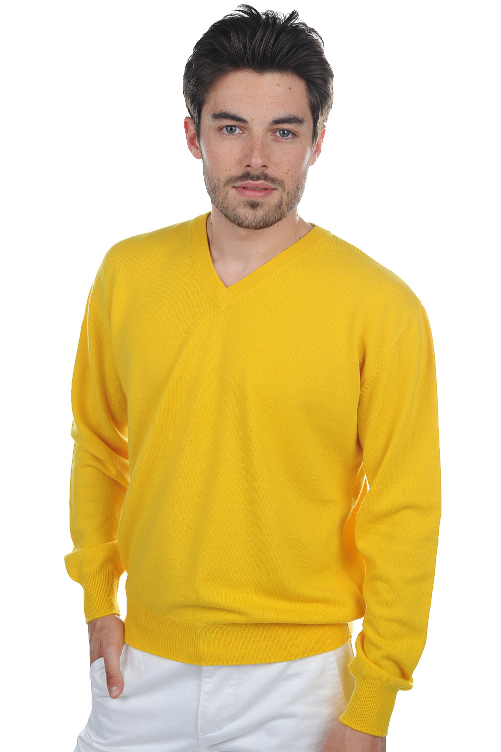 Gaspard Kaschmirpullover Herren - Sonnenblume - Mahogany