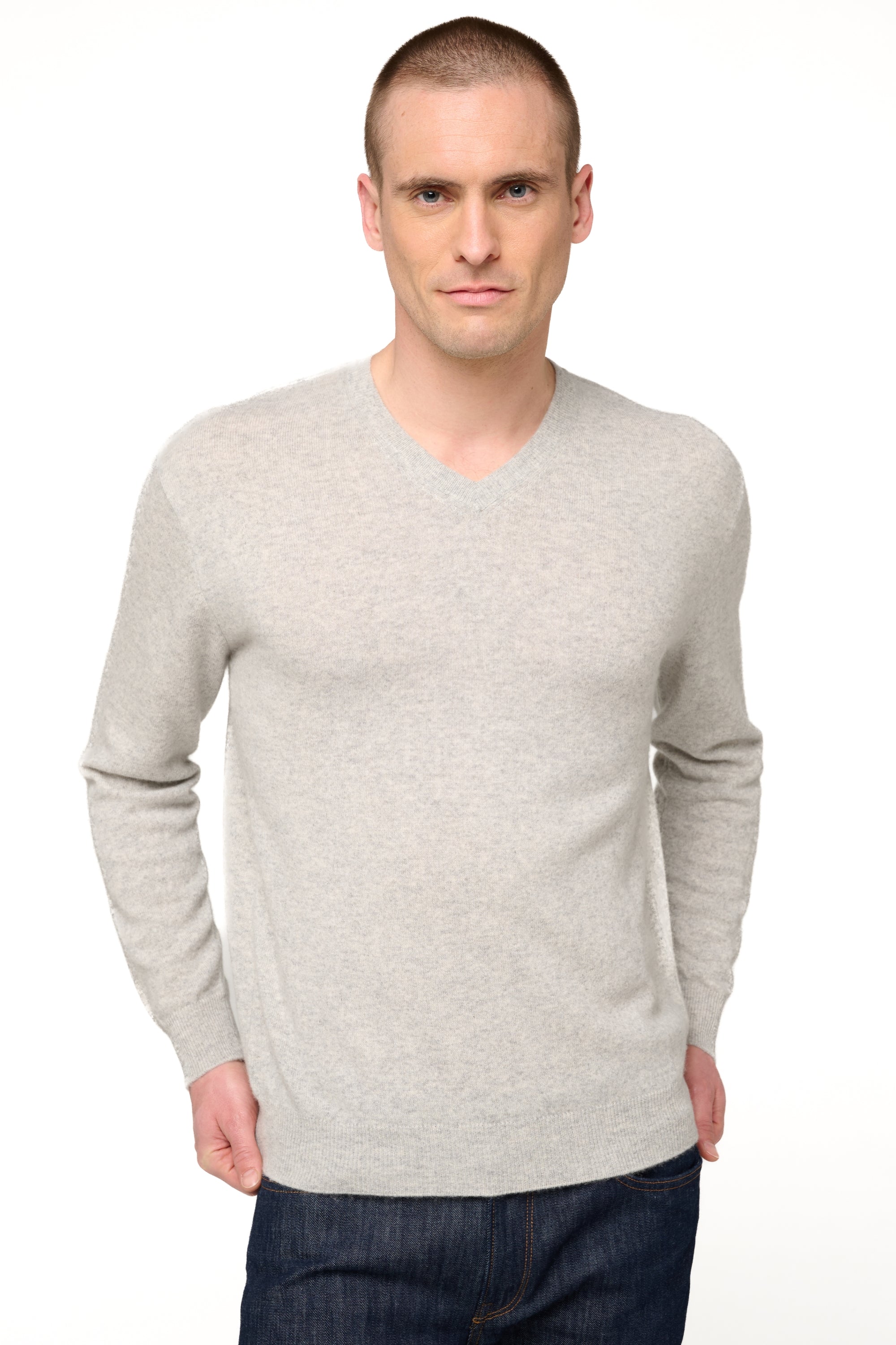 Gaspard aus Kaschmir für Herren - meliertes Flanell - Mahogany
