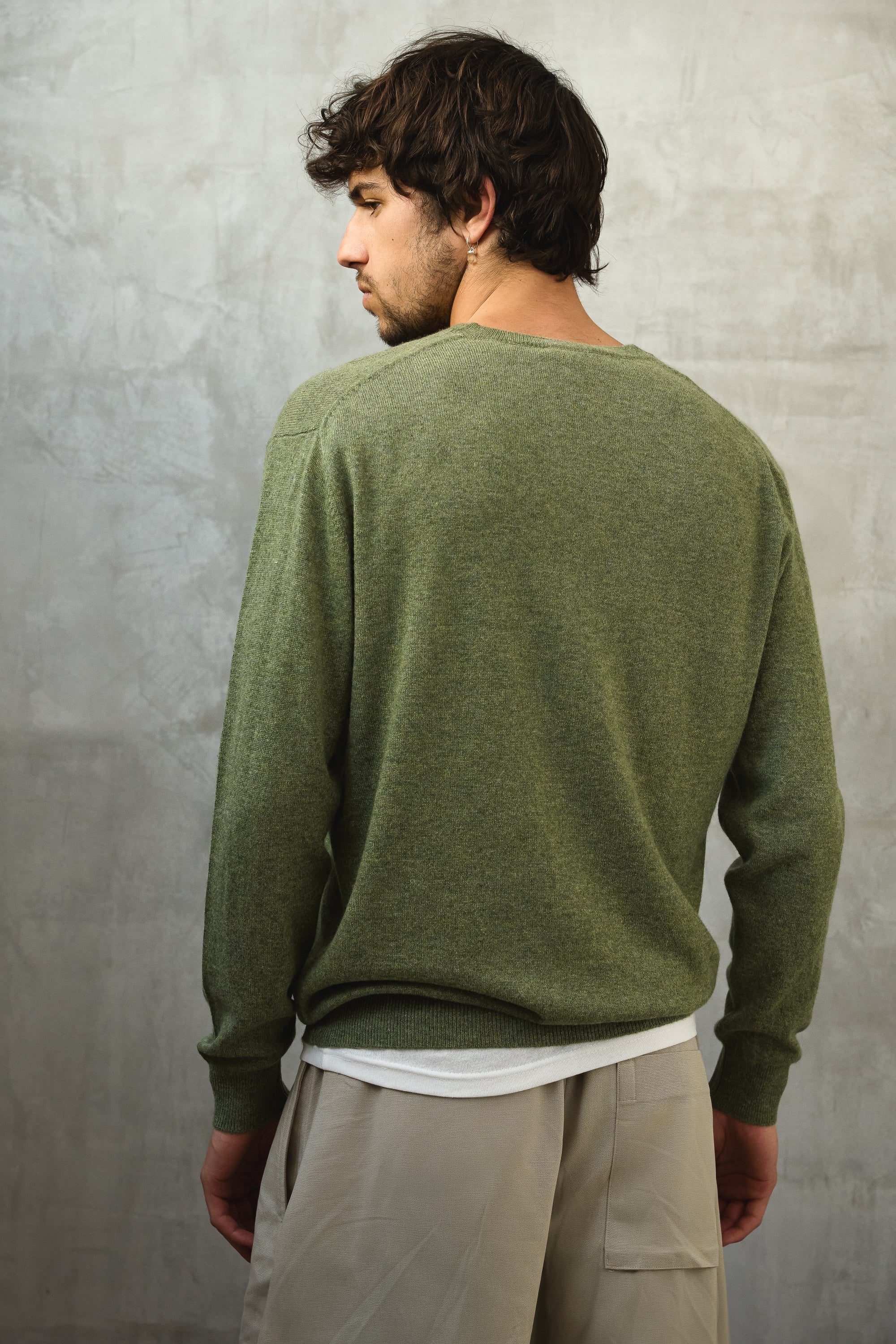 Gaspard en cachemire homme - Vue 3 - vert chiné - Mahogany
