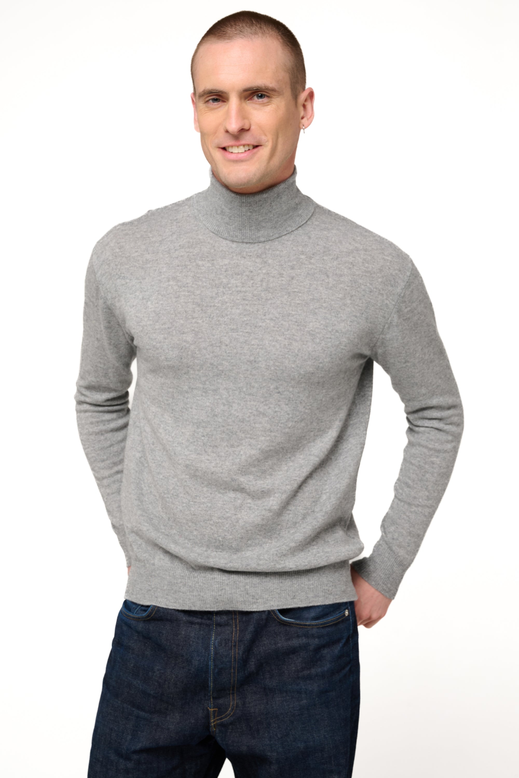 Edgar aus Kaschmir Herren - Grau meliert - Mahogany