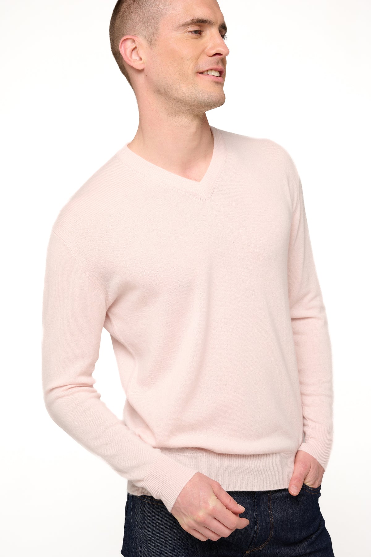 Hippolyte en cachemire homme - Vue 1 - rose pâle - Mahogany