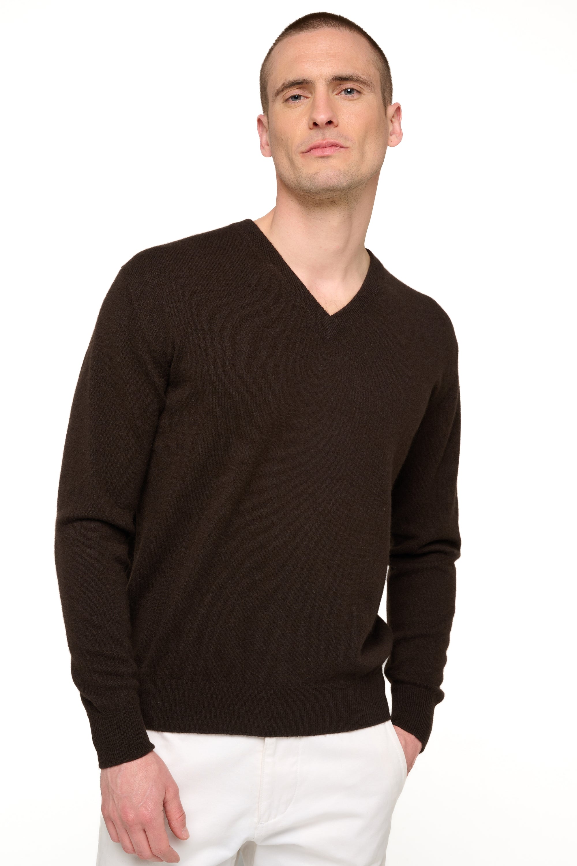 Hippolyte Kaschmirpullover Herren - brownies - Mahogany