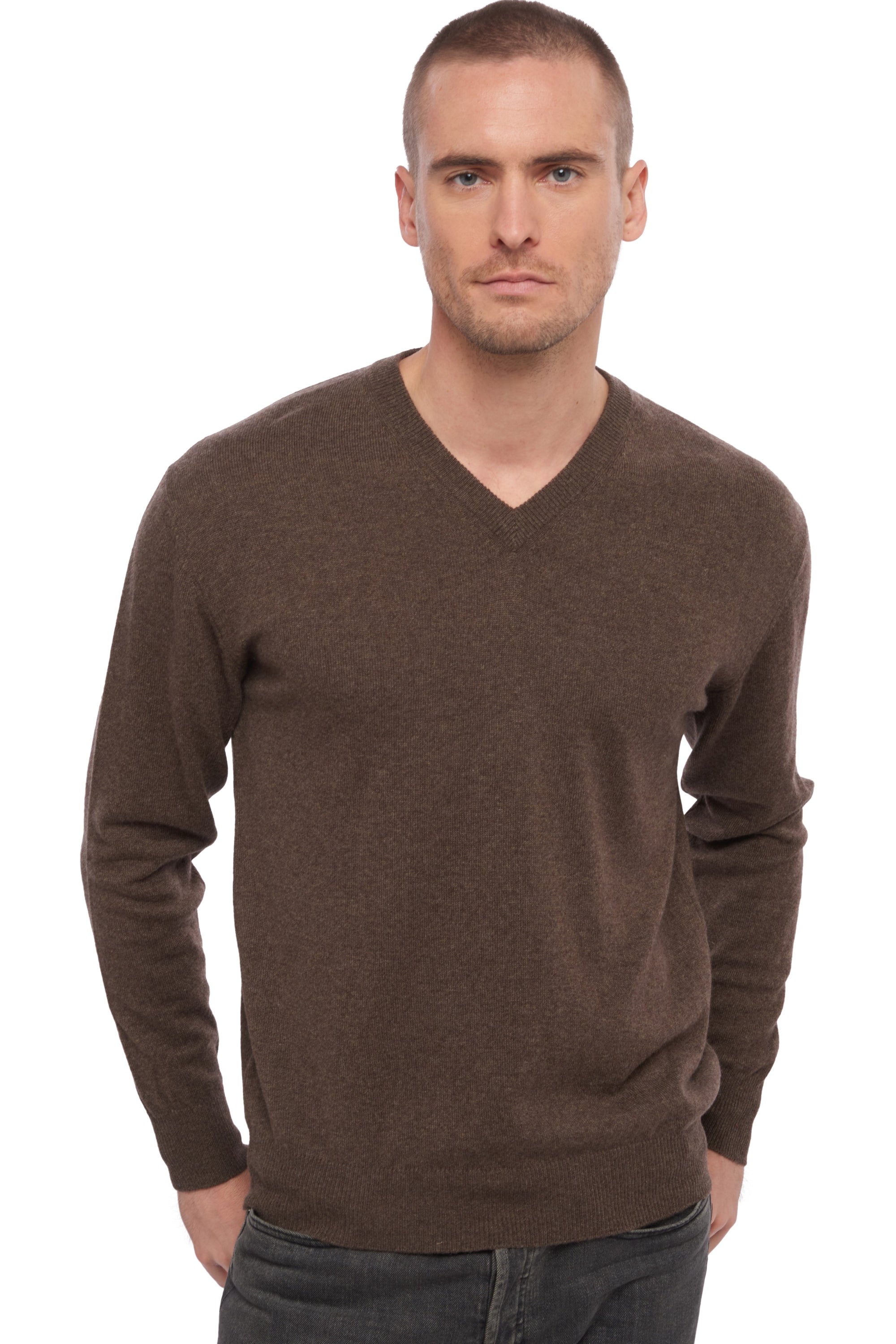 Hippolyte Kaschmirpullover Herren - meliertes Braun - Mahogany