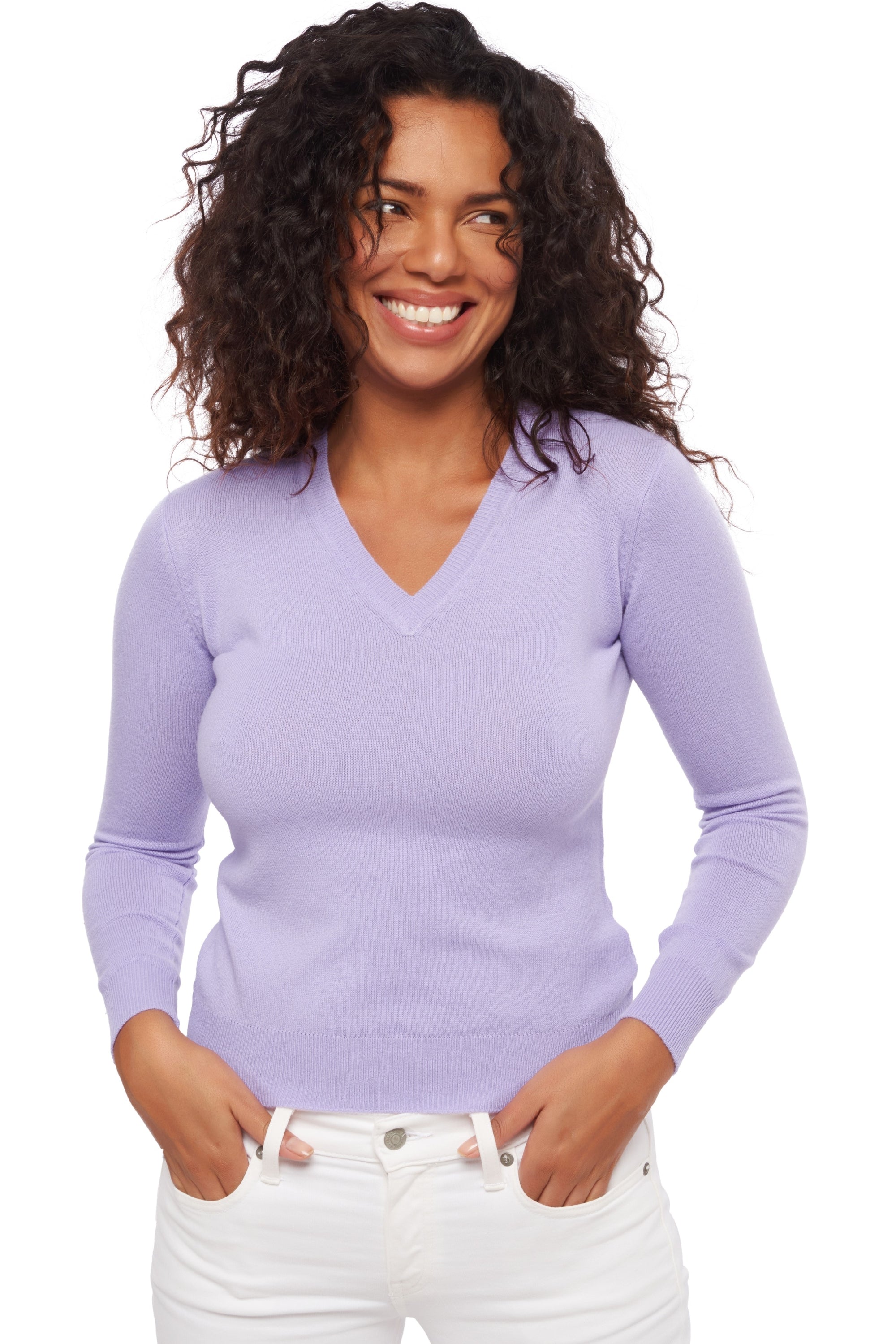 Faustine aus Kaschmir für Damen - sonniges Lavendel - Mahogany