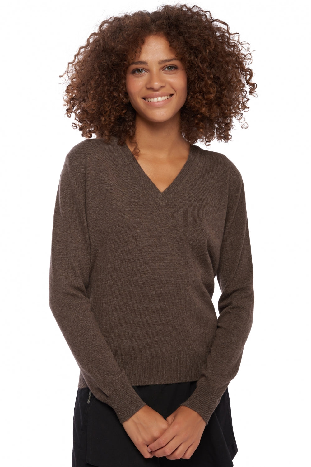 Faustine aus Kaschmir für Damen - marron chiné - Mahogany