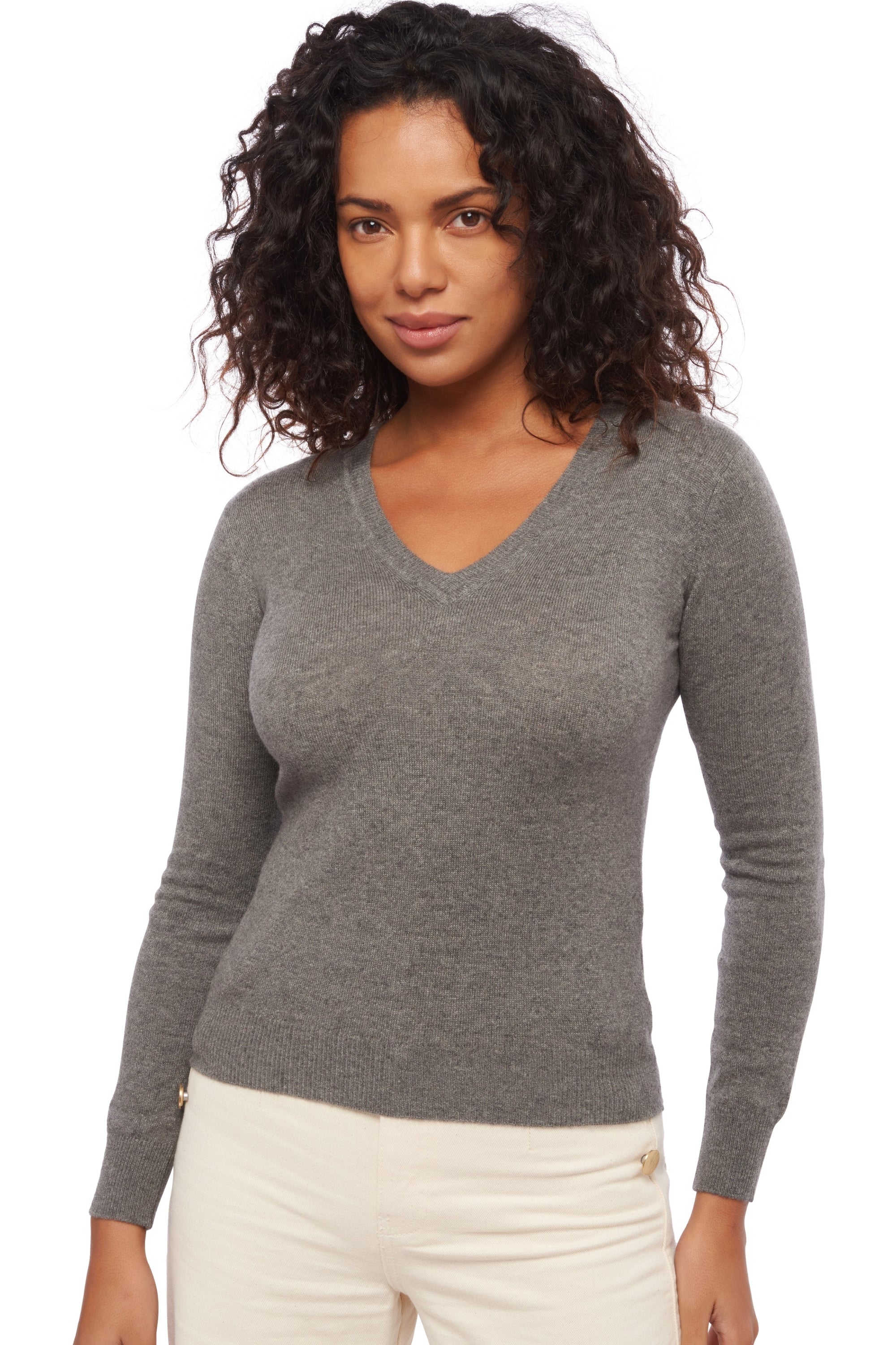 Faustine aus Kaschmir für Damen - marmotte chiné - Mahogany