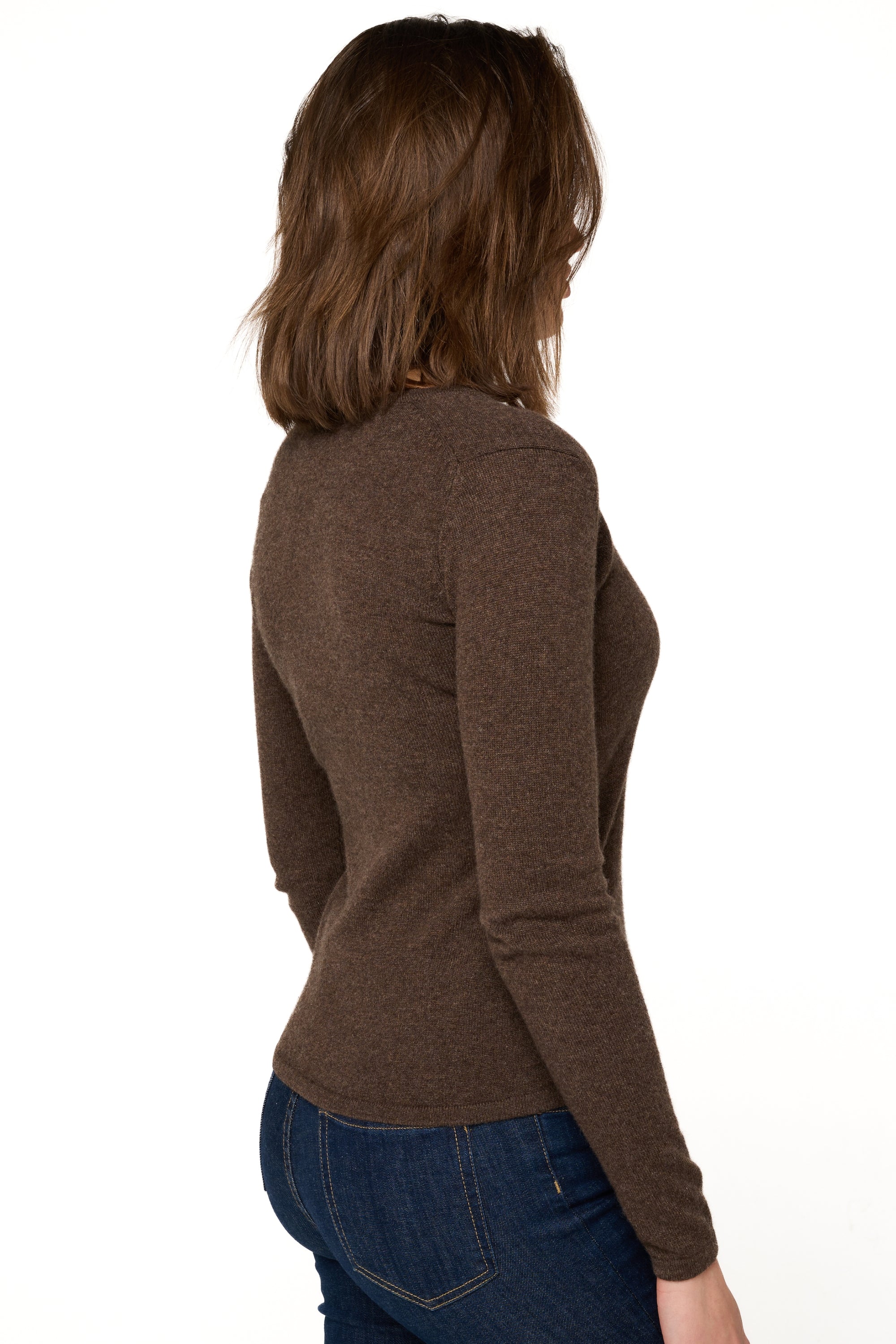 Emma aus Kaschmir Damen - Ansicht 2 - marron chiné - Mahogany