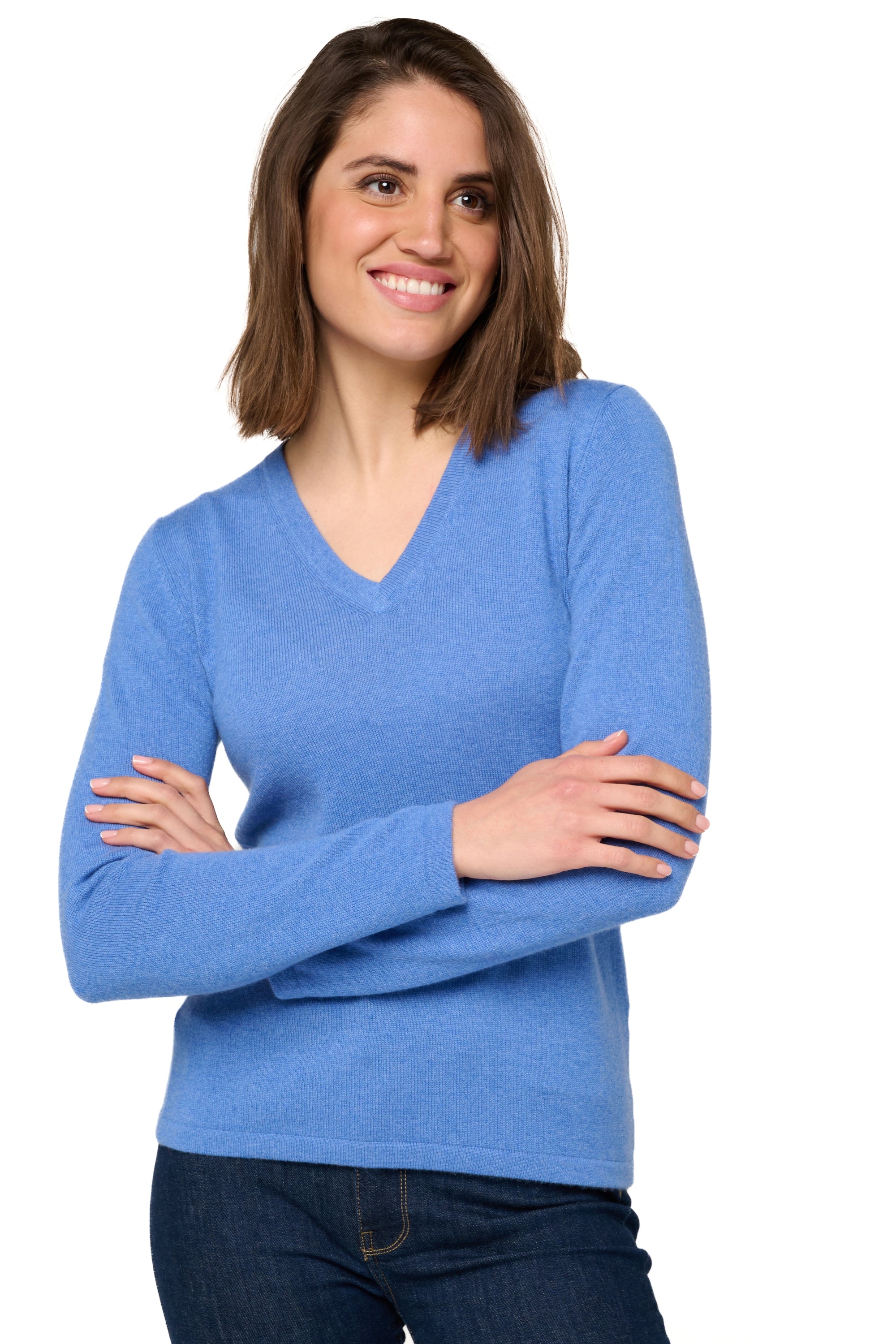 Emma aus Kaschmir Damen - Ansicht 1 - bleu chiné - Mahogany