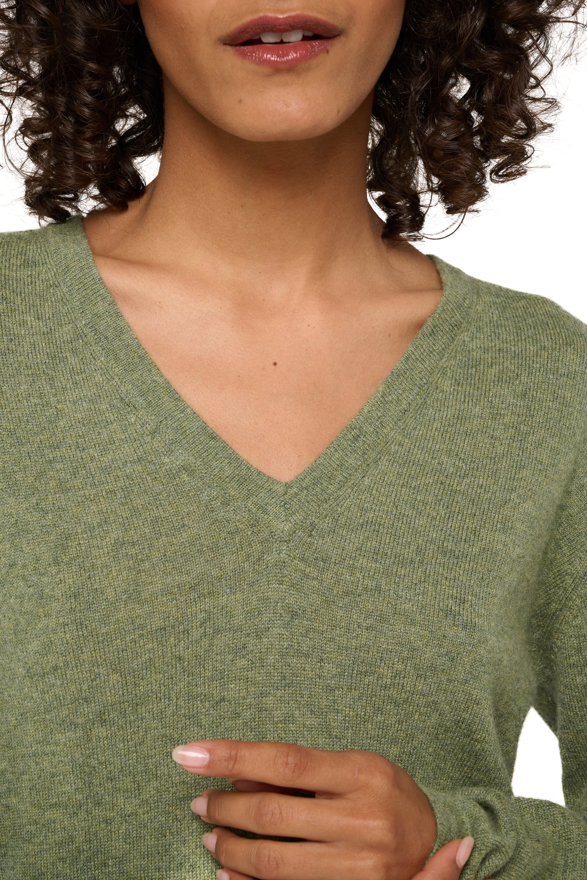 Emma aus Kaschmir Damen - Ansicht 2 - vert chiné - Mahogany