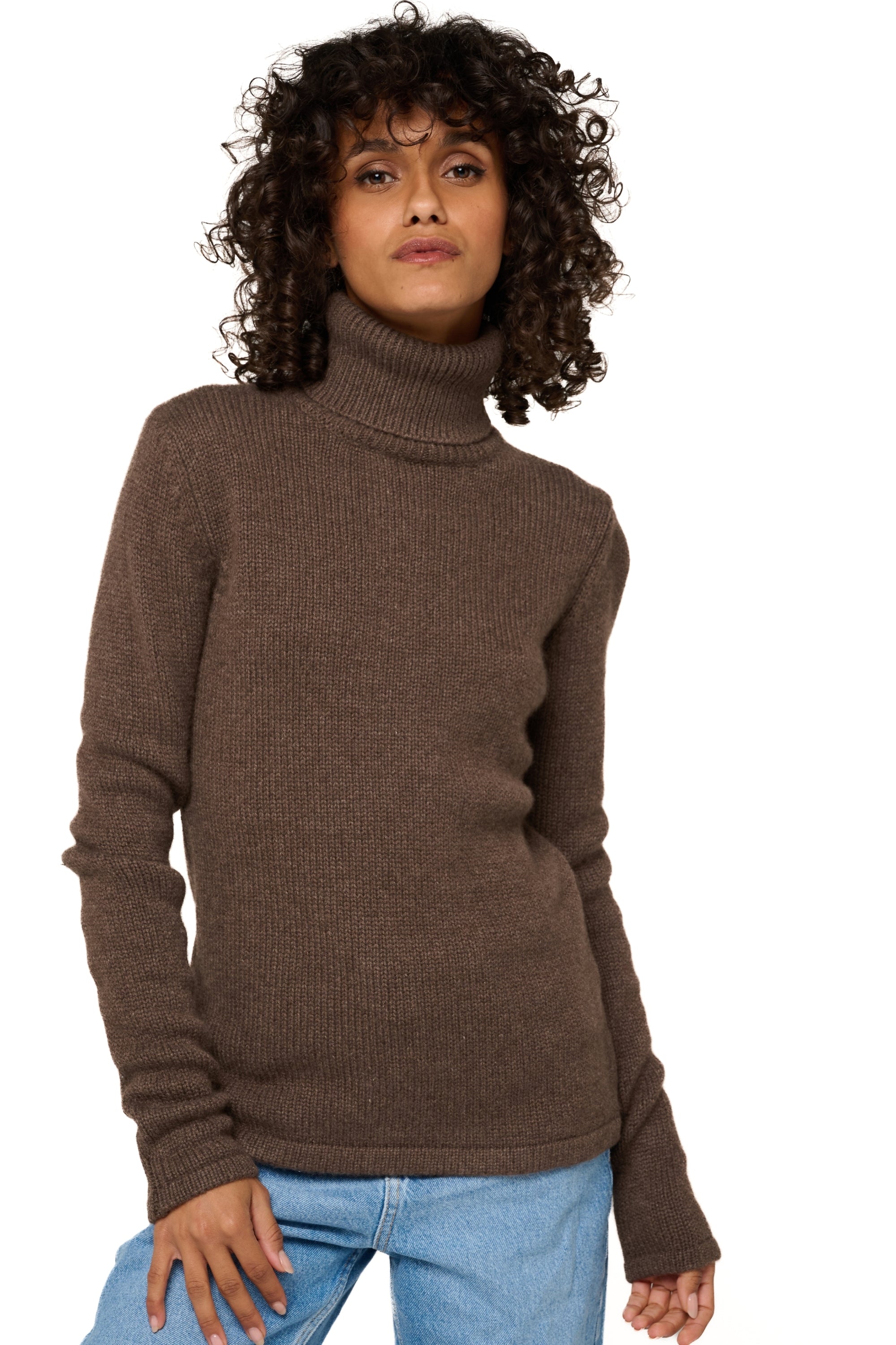 Carla aus Kaschmir für Damen - marron chiné - Mahogany