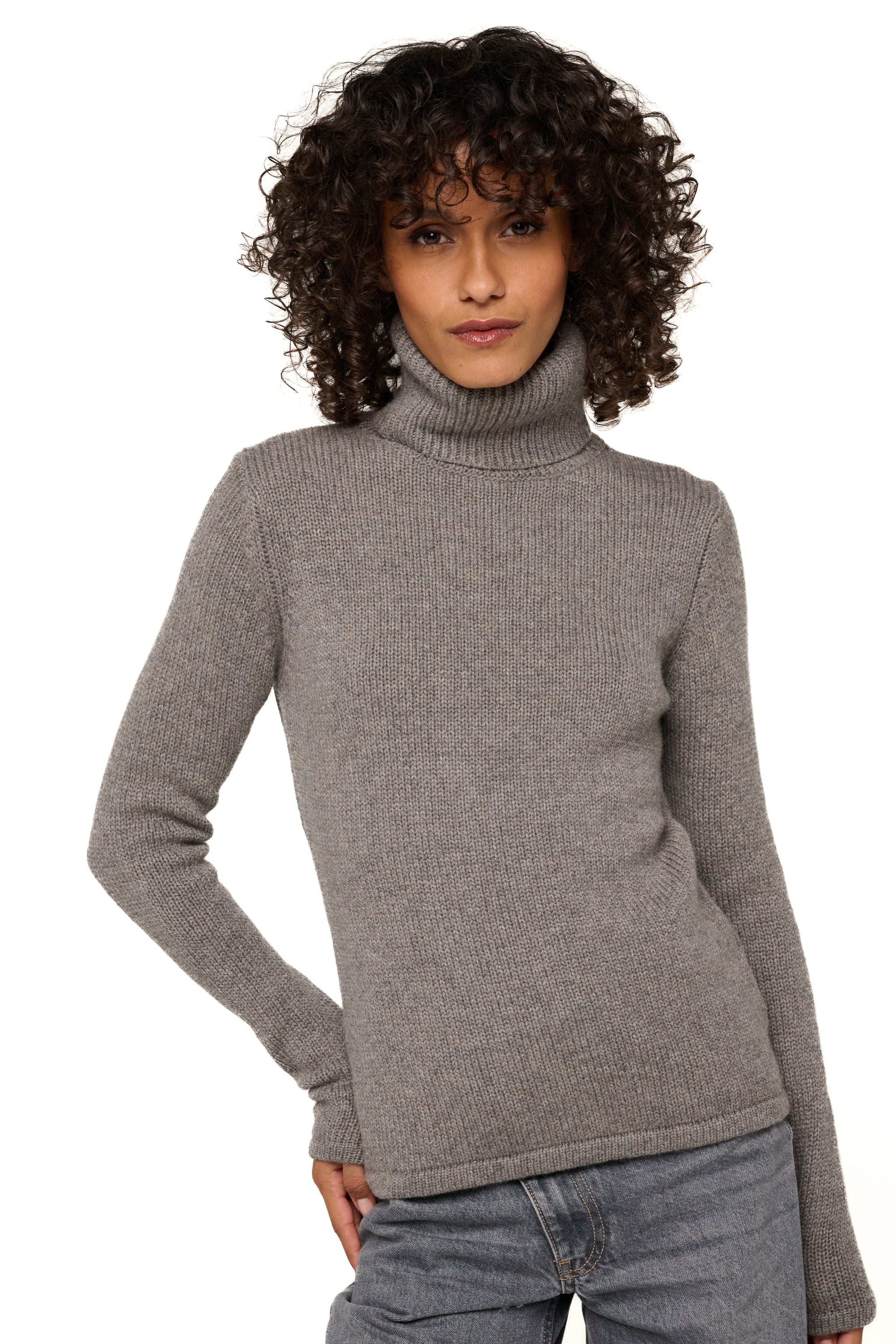 Carla aus Kaschmir für Damen - marmotte chiné - Mahogany