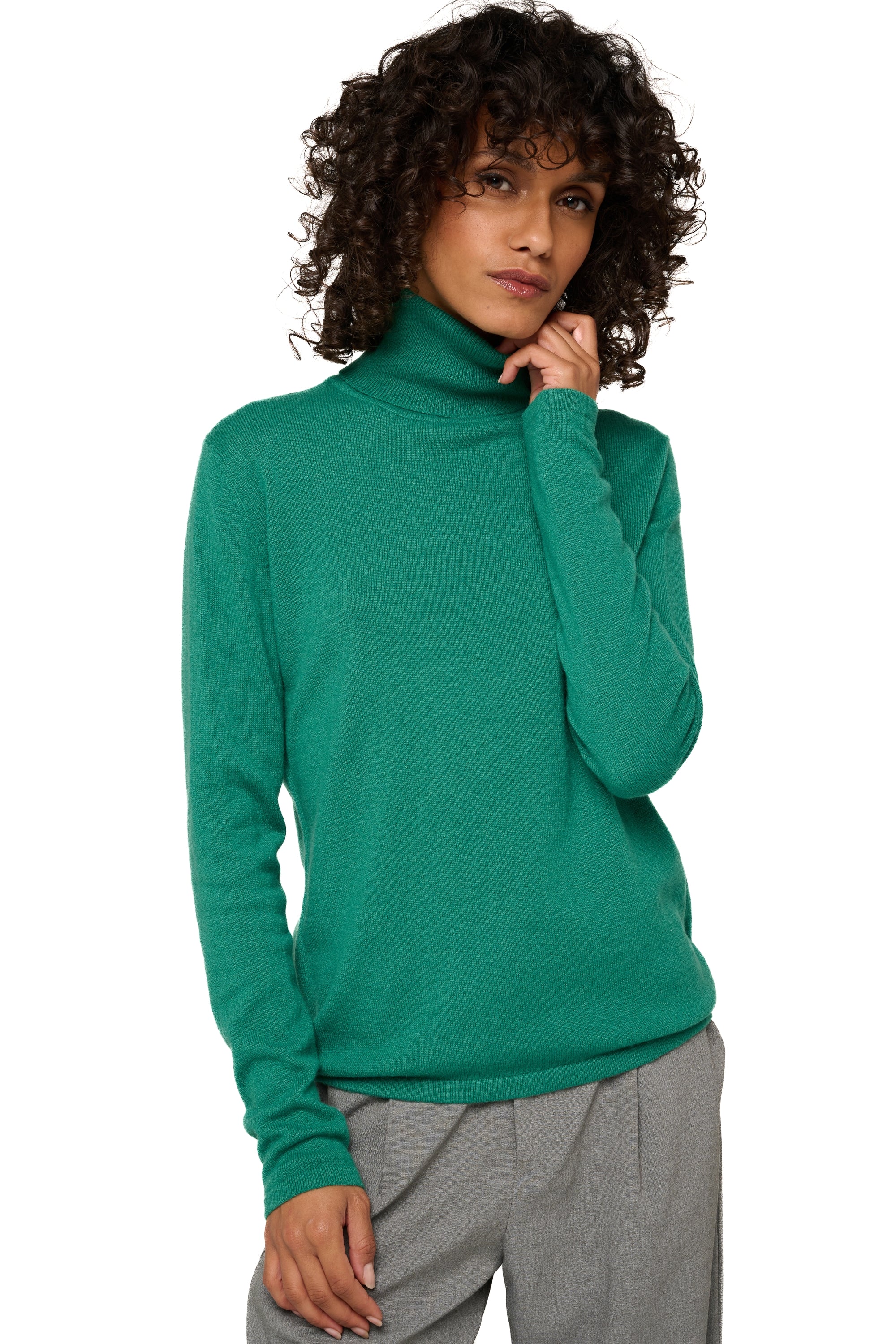 Jade aus Kaschmir für Damen - Englischgrün - Mahogany