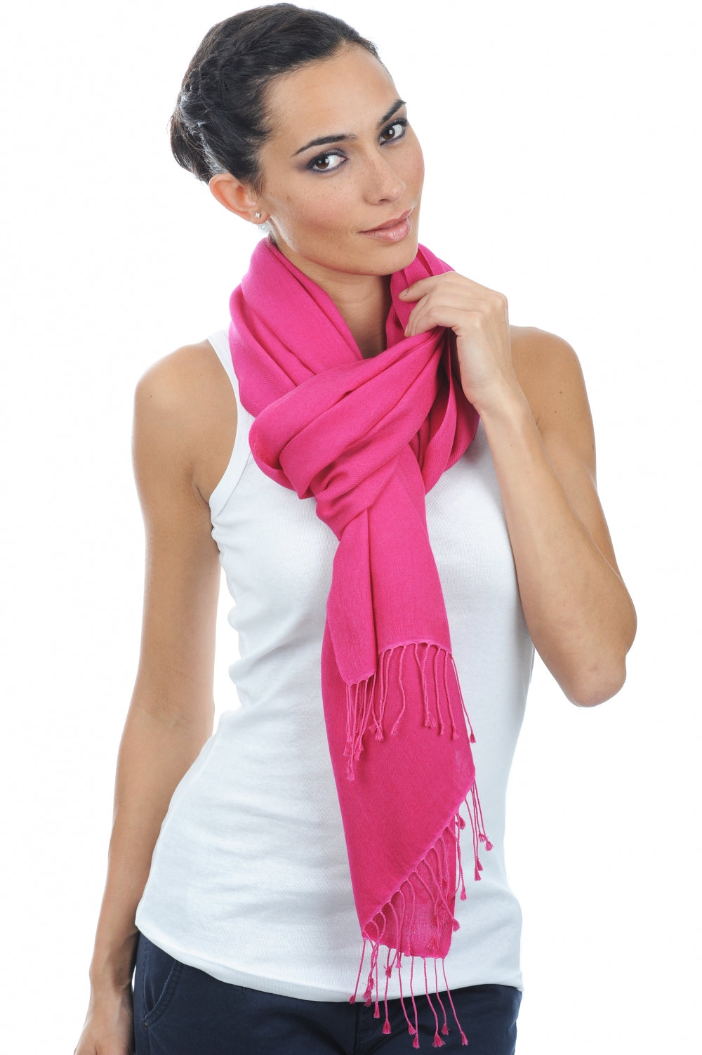 Platine aus Kaschmir und Seide gemischt - Fuchsia - Mahogany