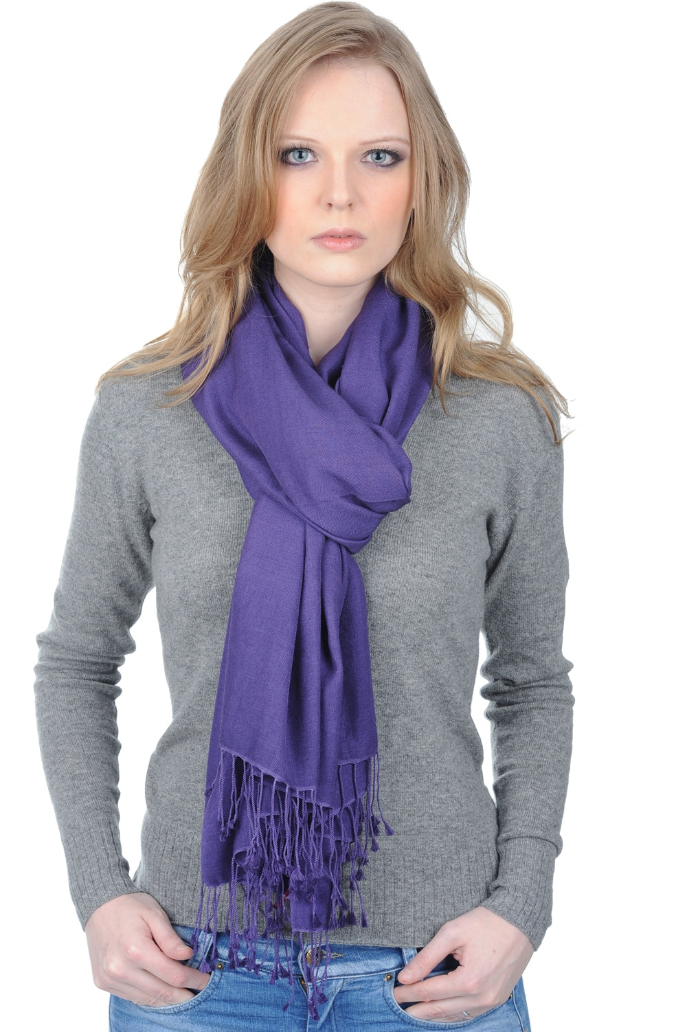 Platine aus Kaschmir und Seide Unisex - leidenschaftliches Violett - Mahogany