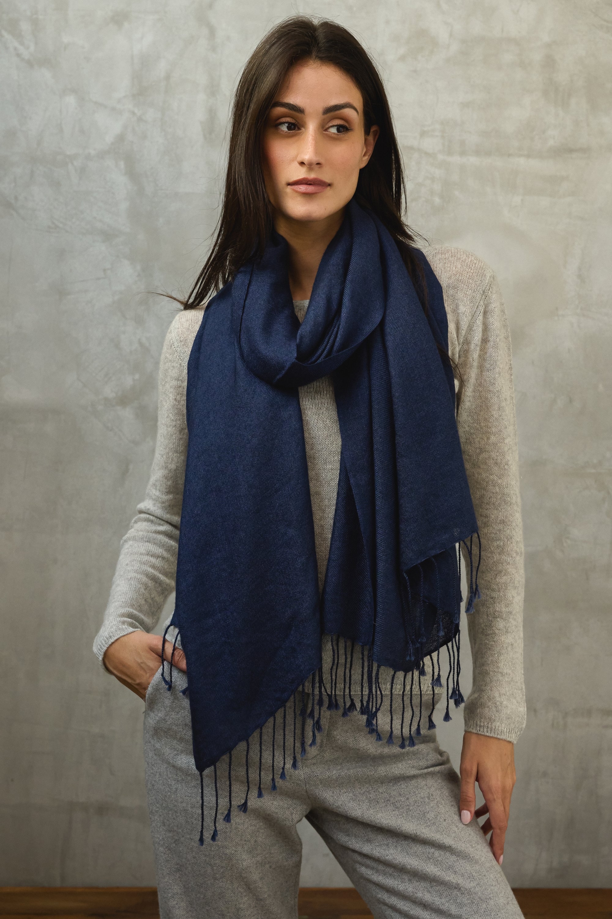 Diamant Kaschmir Unisex - marineblau - Mahogany