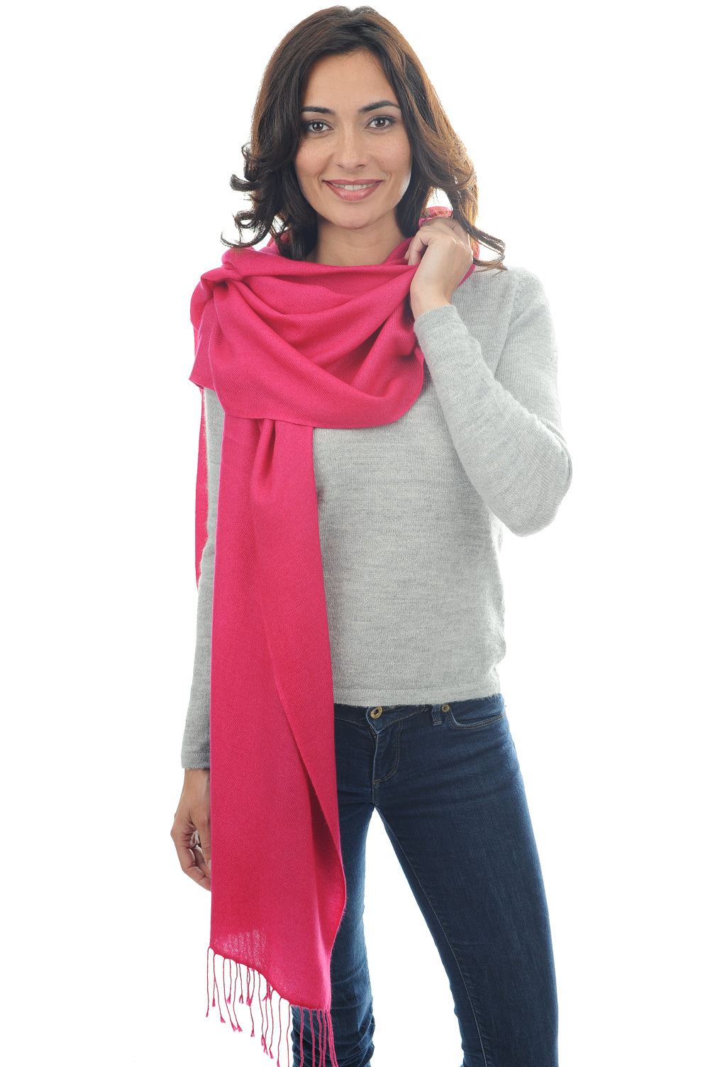 Diamant aus gemischtem Kaschmir - fuchsia - Mahogany