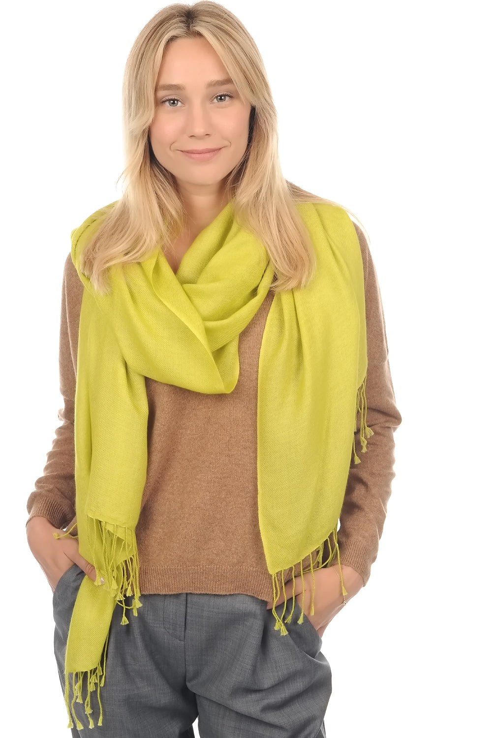 Diamant Kaschmir Unisex - chartreuse - Mahogany