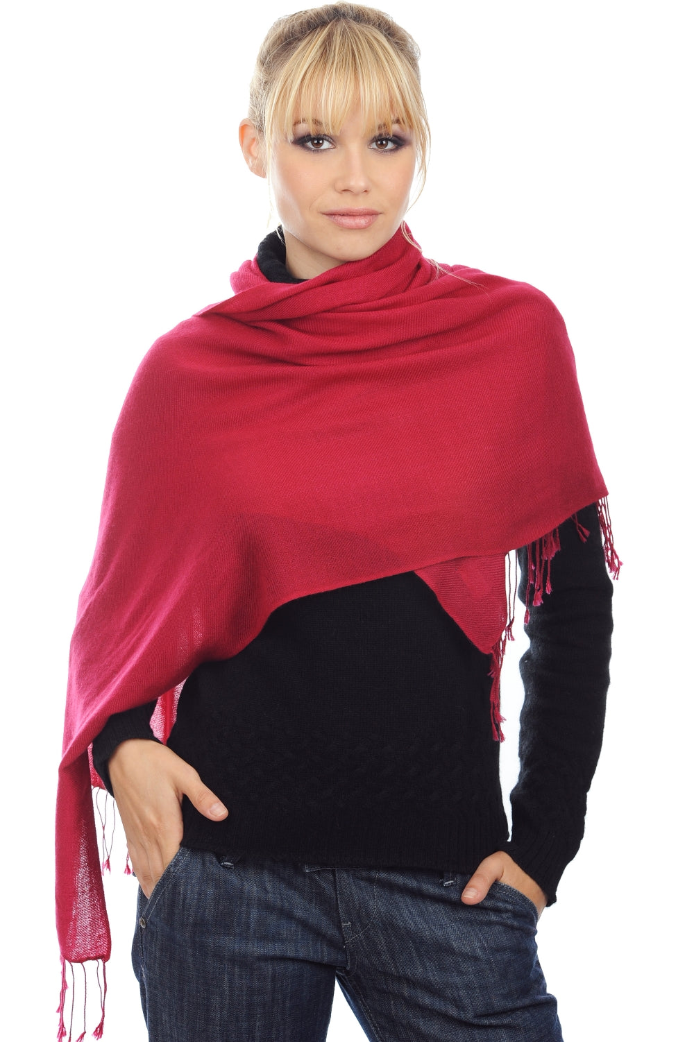 Diamant Kaschmir Unisex - kirschrot - Mahogany