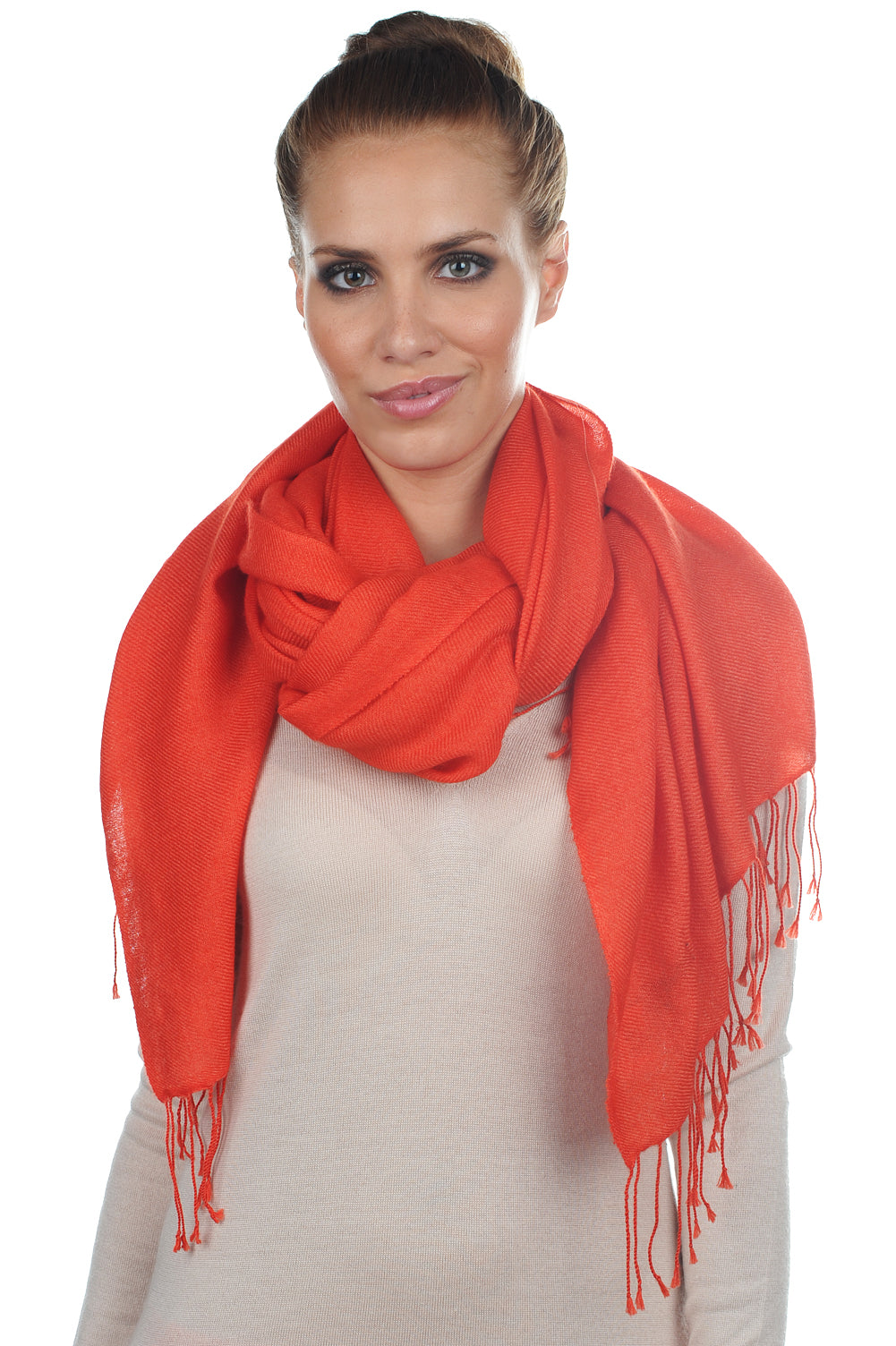 Diamant aus gemischtem Kaschmir - Blutorange - Mahogany
