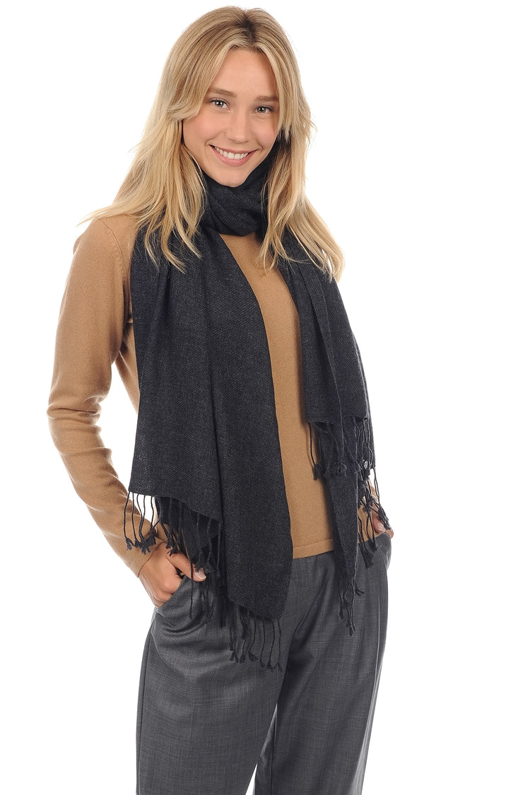 Diamant Kaschmir unisex - anthracite chiné - Mahogany