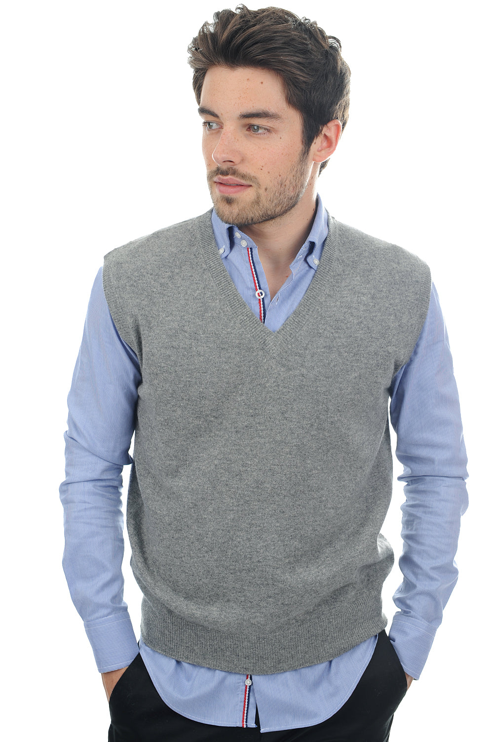 Balthazar aus Kaschmir für Herren - gris chiné - Mahogany