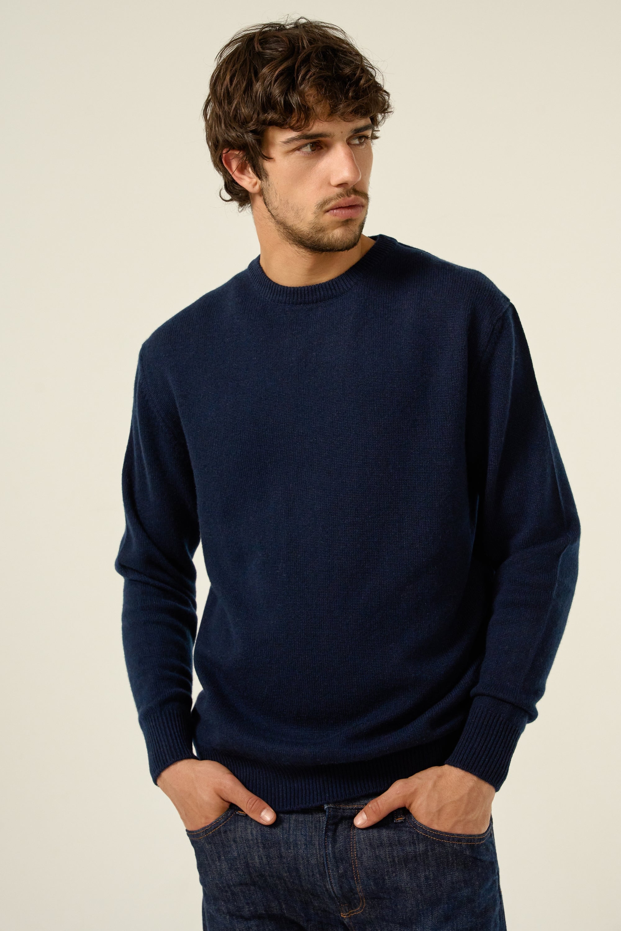 Nestor 4F Kaschmirpullover Herren - Dunkelmarineblau - Mahogany