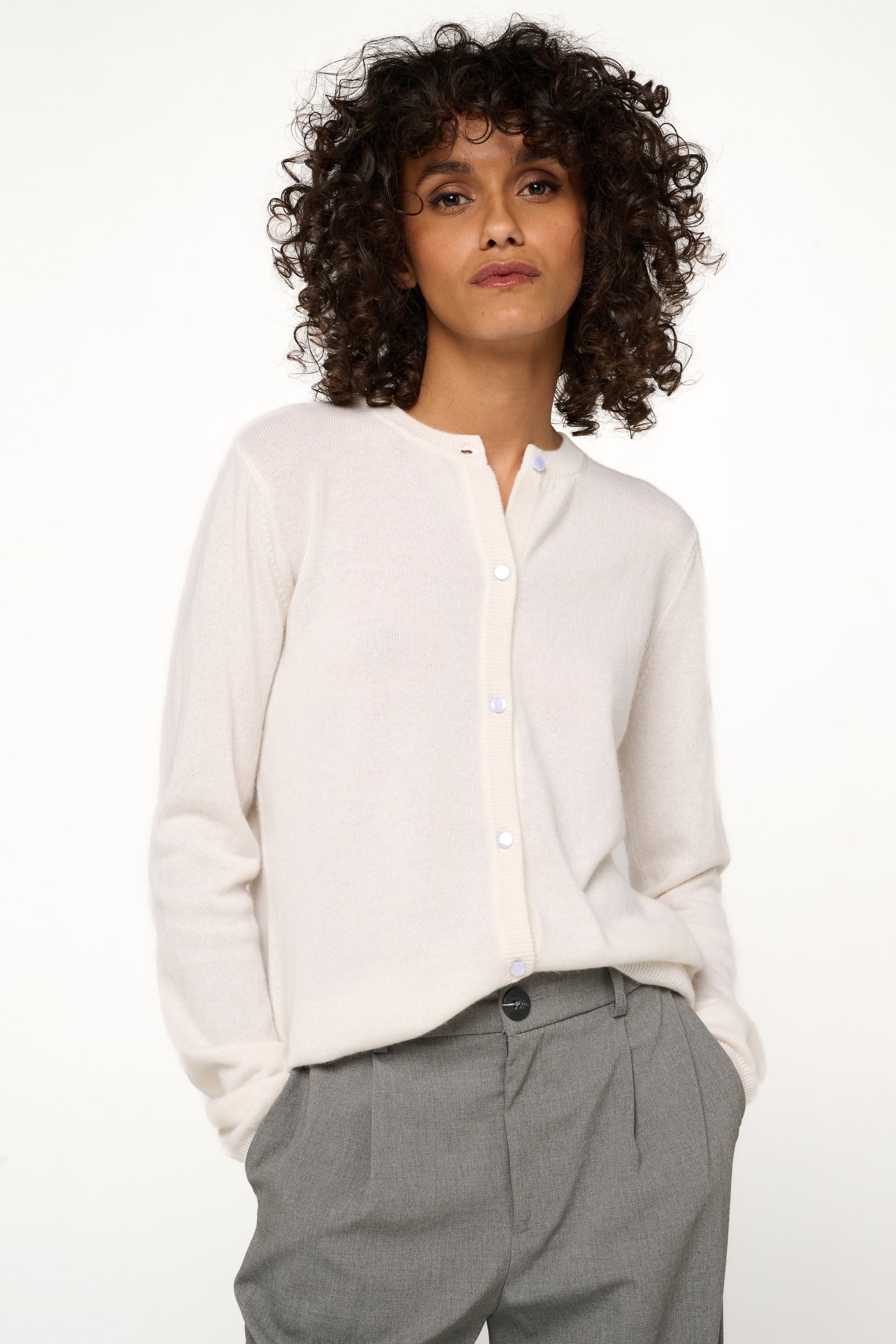 Chloe aus Kaschmir Damen - Gebrochenes Weiß - Mahogany