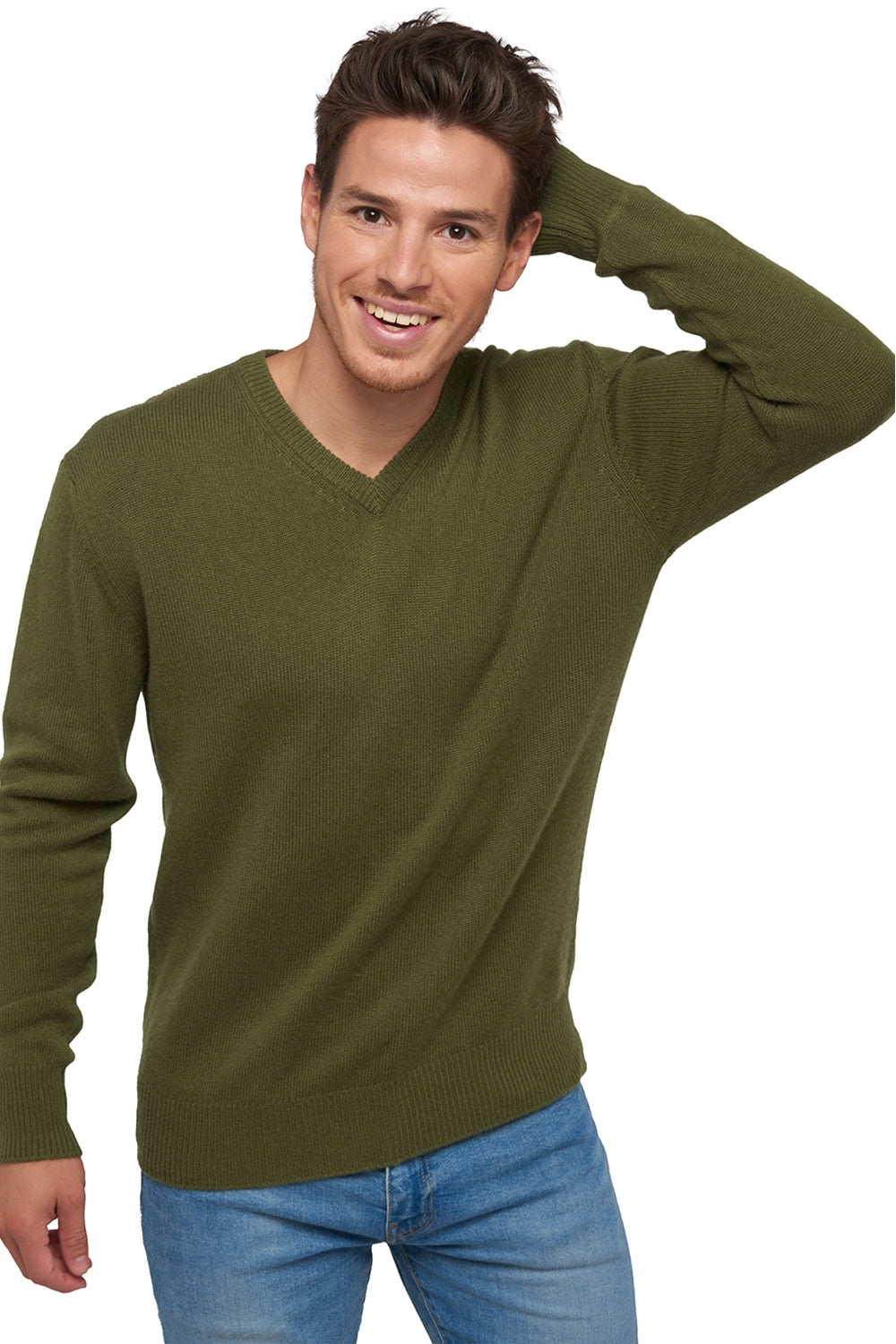 Hippolyte 4F aus Kaschmir für Herren - Khaki - Mahogany
